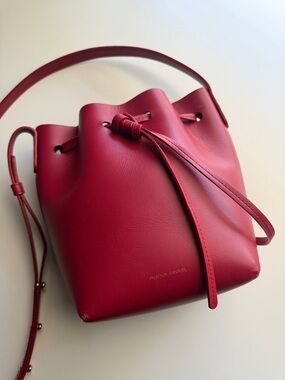 Mansur Gavriel Red Leather Mini Bucket Bag - Women